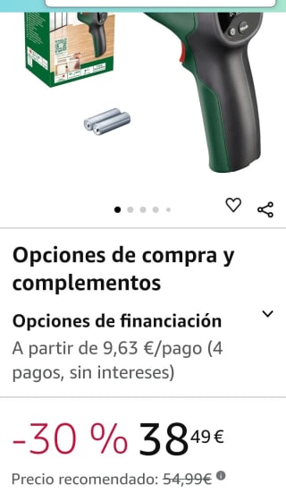 Bosch Termómetro Infrarrojos por 38,49€.