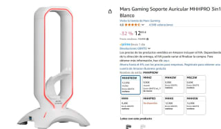 Mars Gaming Soporte Auricular MHHPRO 3in1 Blanco por 12,95€