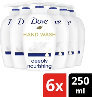 Korting bij Bol.com op Dove Deeply Nourishing Verzorgende Handzeep - 6 x 250 ml - Voordeelverpakking