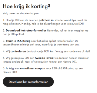 €30 of €50 korting op een nieuwe IXXI bij inlevering oude IXXI
