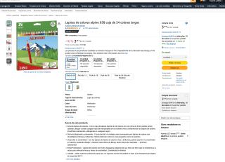 Lapices de colores alpino 658 caja de 24 colores largos por solo 3,29€