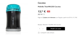 Molinillo Cecotec TitanMill 200 por 13.99€
