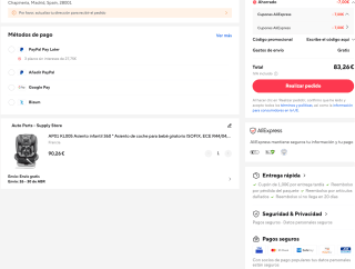 Silla Farsaw para coche de bebé giratoria 360º ISOFIX 9-36 kg/0-12 años por solo 83,26€