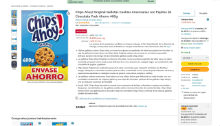 Chips Ahoy! Original Galletas Cookies Americanas con Pepitas de Chocolate Pack Ahorro 400g por 3,20€
