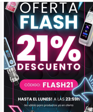 21% de descuento desde Masquevapor