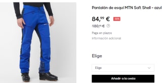 Pantalón de esquí de Hombre Salomon MTN Soft Shell por 84.99€