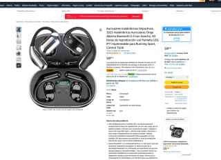 Auriculares Inalámbricos Deportivos Oreja Abierta Impermeables por solo 14,99€