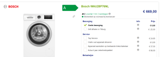 Bosch WAU28P76NL wasmachine voor €669 bij BeterWitgoed