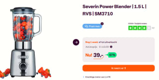 Severin SM 3710 - Blender met 1,5L glazen beker voor €39 bij Ibood