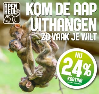 24% korting op een seizoenkaart met deze Apenheul kortingscode
