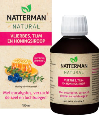 Korting bij Bol.com op Natterman Natural Vlierbes, Tijm en Honingsiroop 150 ml