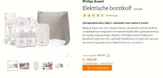 Philips Avent Dubbele Elektrische Borstkolf voor €199,99 in de Philips store
