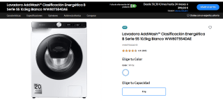 Samsung Lavadora AddWash WW80T554DAE Serie 55 8kg por 359,10€
