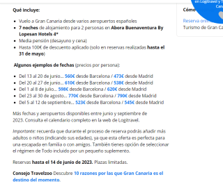 Estancia de 8 días en Gran Canaria con MP y vuelos incluidosdesde 473€