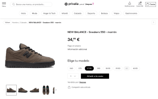 Zapatillas New Balance modelo 550 por 34,99€