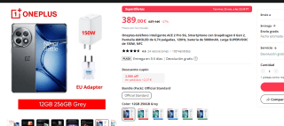 Smartphone Oneplus ACE 2 Pro 5G 12+256GB por 387€
