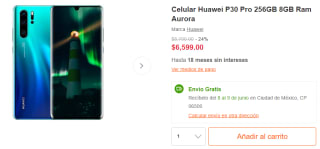Huawei P30 Pro 256GB por $6,599 en Linio
