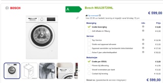 BOSCH WUU28T20NL SpeedPerfect - Wasmachine Voorlader - 8 kg voor €599 bij Beterwitgoed.