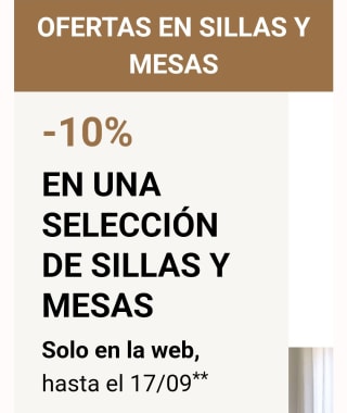 10% descuento en selección de sillas y mesas
