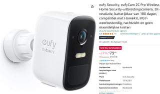 EufyCam 2C Pro (Add-On Camera) voor €79 bij Amazon