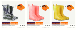 Diverse Regenlaarzen van Shoesme en Gobananas voor €14.95 p.p + 2e paar met 25% extra korting bij Plutosport