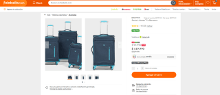 Set de 3 maletas Benetton blandas por $99.990
