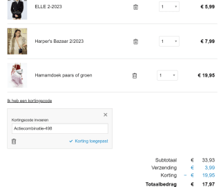 Bij aankoop van 2 Tijdschriften een Hama doek gratis