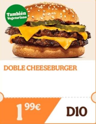 Burger King Doble Cheeseburger por 1,99€