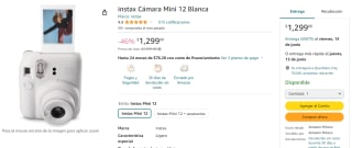 Instax Cámara Mini 12 por $1,299 en Amazon