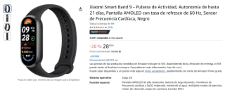Xiaomi Smart Band 9 por 28,92€ en amazon