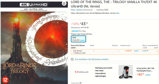 Lord Of The Rings Trilogy (4K Ultra HD Blu-ray) voor €43,79 bij Amazon