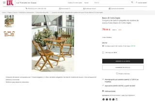 Conjunto plegable de madera Acacia Túnez por solo 79,99€