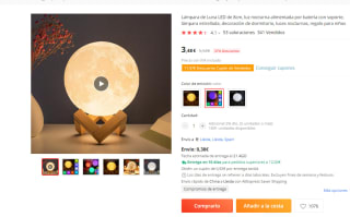 Lámpara de luna de 8cm, led con soporte varios modelos a elegir por 3,48€ (tn 3,25€)