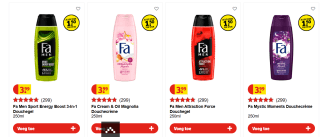 Alle Fa deodorant en douche voor €1,50 bij Kruidvat