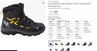 Vojo Texapore Mid K Waterdichte wandelschoenen voor kids in maat 27 voor €26,99 bij Amazon