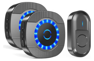 SURFOU Timbre Inalámbrico Impermeable con 2 Receptores Enchufe, Timbre Puerta de Casa de 300m Alcance para Interior y Exterior por solo 16,19€