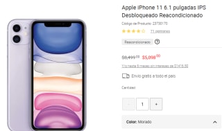 Apple iPhone 11 reacondicionado 64GB por $5,098 en Liverpool