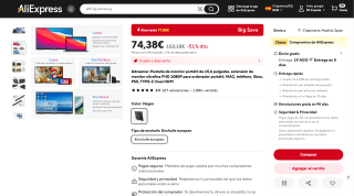 Adreamer monitor portátil 15,6" por 74,38€