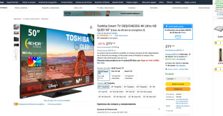 Toshiba Smart TV 50QV3463DG 4K Ultra HD QLED 50" por solo 271,72€