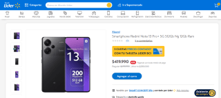 Smartphone Redmi Note 13 Pro+ por $419.990