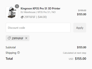 KINGROON KP3S PRO S1 3D Printer voor €141 dmv code bij Kingroon