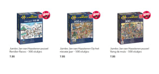 Diverse Jan Van Haasteren puzzels. 500-1000 stukjes vanaf €7,49 bij Intertoys