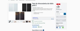 Tapa de vitrocerámica de vidrio pack 2 por 5,99€ 8compra en tiendas)