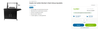 Asador de Carbón Member's Mark Deluxe Ajustable por $2,499 en Sam's Club