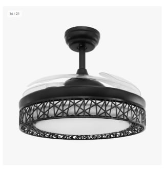 Ventilador de techo Jocca con plafón de 3 aspas transparentes con diámetro de 106 cm, con 6 velocidades, 3 opciones de luz por 59.49€ (Cuenta Nueva 47.49€)