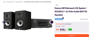 Denon HiFi Netwerk CD Speler | RCDN10 + 2x Polk Audio MXT20 Speaker voor €349 bij Ibood