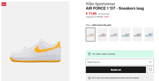 Nike AIR FORCE 1 '07 Heren Sneakers voor €71,95 bij Zalando