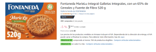 4 Cajas de FONTANEDA Marie Lu galletas integrales con fibra y cereales caja 520 g por 8.5€