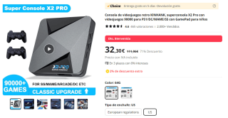 Consola de videojuegos retro KINHANK 90.000 juegos por 32,30€ nuevos usuarios y existentes por 36,24€