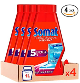 Somat Limpia Máquinas Aditivo Lavavajillas (pack de 4, total: 1000 ml), por 7,93€